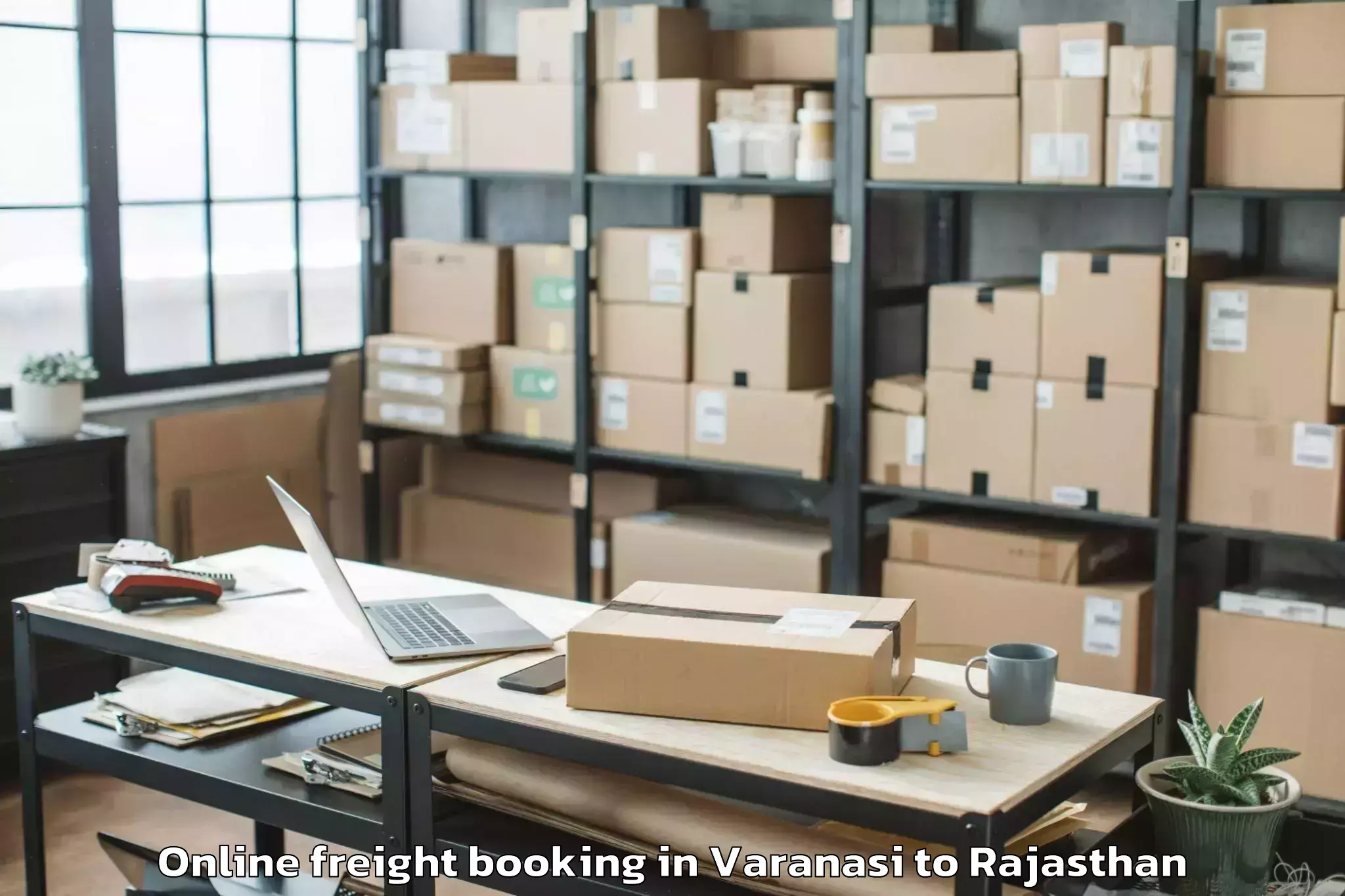 Top Varanasi to Aklera Online Freight Booking Available